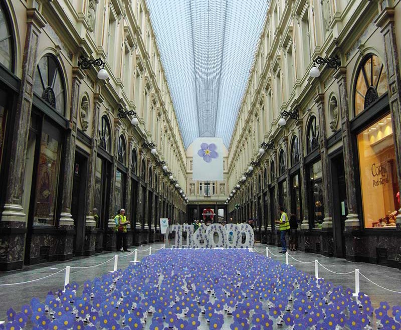 solar-powered flower installation