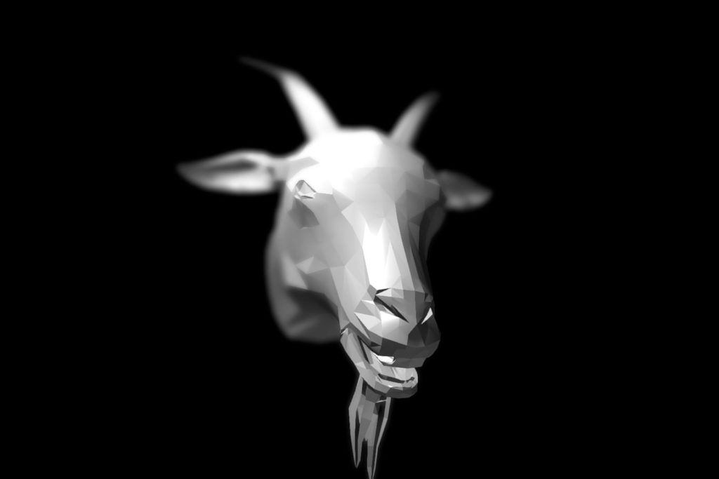 computer-generated animation of goat