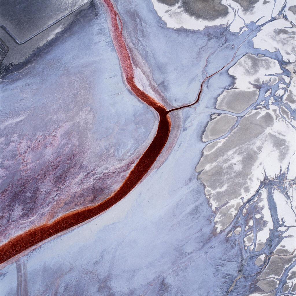 red water flow in dry lakebed